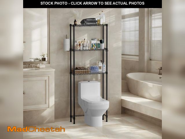 Lot 74-12513072 - Over the Toilet Storage Rack, 3-tier Heavy Duty Bathroom Organizer with Adjustable Freestanding Shel...