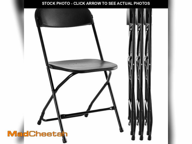 Lot 74-12694695 - Sweetcrispy Folding Chair 4 Pack, Plastic Foldable Chairs with 330-Pound Capacity, Sturdy Metal Port...