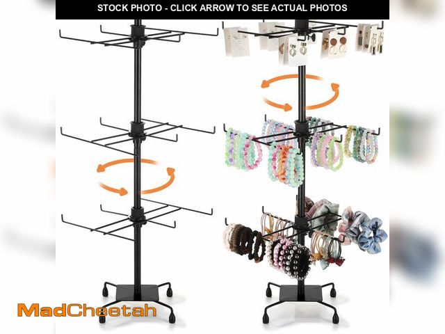 Lot 74-14212860 - RattanView 2 Pcs Jewelry Rotating Display Stand Adjustable Metal Earrings Bracelet Display Rack Hang...
