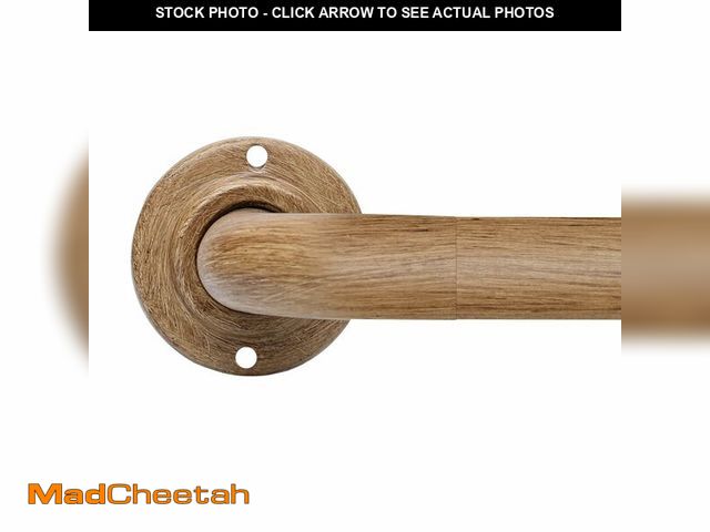 Lot 74-14274261 - Wood Curtain Rods for Windows: 1 Inch Diameter Heavy Duty Adjustable Curtain Rod 48" to 84", Wood Gr...