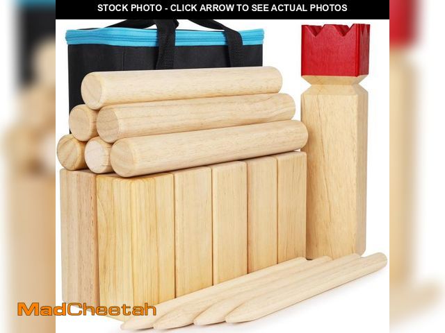 Lot 74-12437935 - Juegoal Kubb Backyard Game Set, Wooden Block Tossing Game Set with Carrying Bag, Outdoor Games for Y...