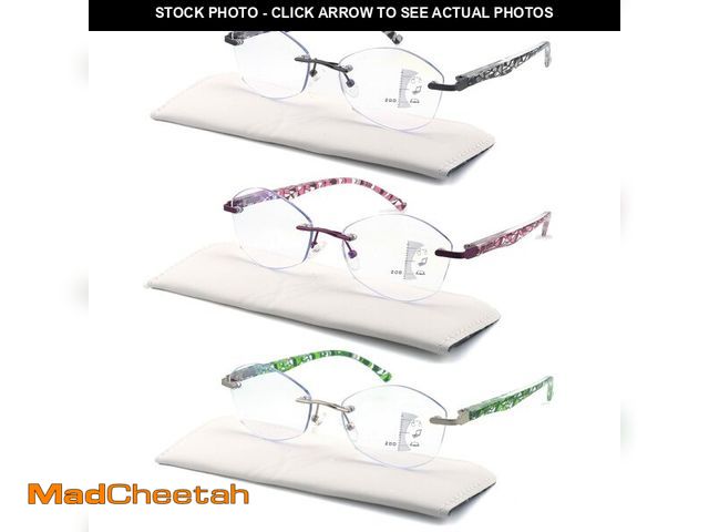 Lot 74-13630274 - SOPHILY Progressive Multifocus Reading Glasses for Women Multifocal Rimless Womens Readers Trifocal ...