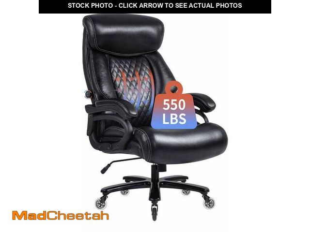 Lot 74-14608955 - JONPONY Big and Tall Office Chair 550lbs for Heavy People with Quiet Rubber Wheels High Back Leather...