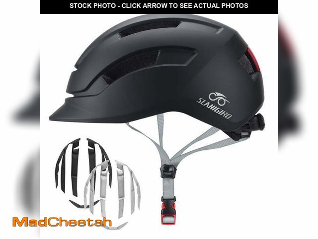 Lot 74-12561751 - SLANIGIRO Adult Bike Helmet with Light - Commuter Bicycle Road Cycling Helmet with Replacement Pads ...