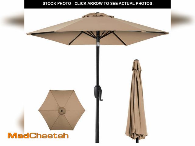 Lot 74-13816142 - Best Choice Products 7.5ft Heavy-Duty Outdoor Market Patio Umbrella w/ Push Button Tilt, Easy Crank ...