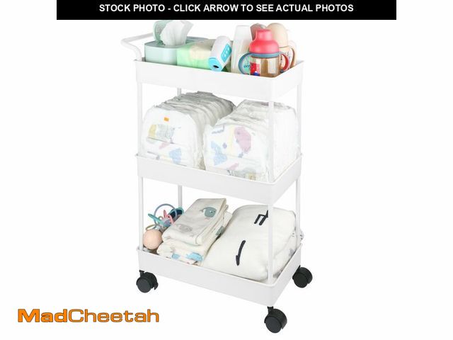 Lot 74-12718638 - Volnamal Baby Diaper Caddy, Plastic Movable Cart for Newborn Nursery Essentials Diaper Storage Caddy...