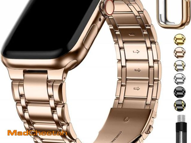 Lot 74-11906701 - Fullmosa Bands Compatible Apple Watch 41mm 40mm 38mm 46mm 49mm 45mm 44mm 42mm, Stainless Steel iWatc...