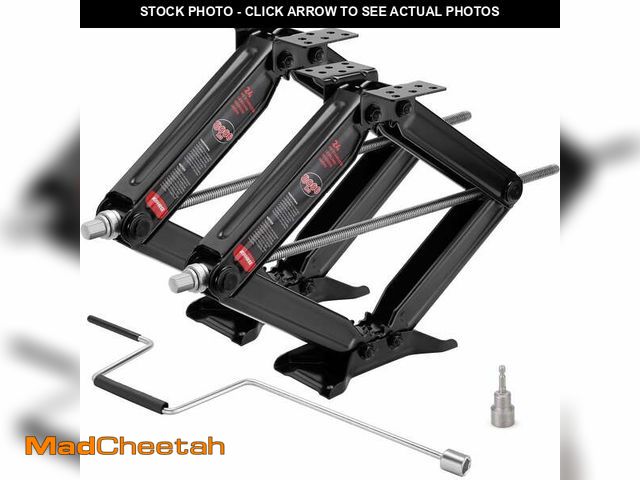 Lot 74-14309502 - Kohree 24" 8000lbs RV Trailer Stabilizer Leveling Scissor Jacks with Crank Handle and Drill Bit,Set ...
