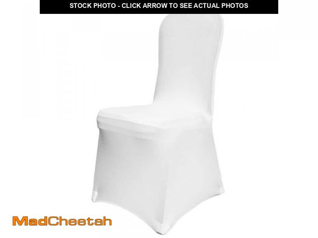 Lot 74-12518076 - VEVOR White Chair Covers Polyester Spandex Chair Cover Stretch Slipcovers Flat-Front Chair Covers (5...