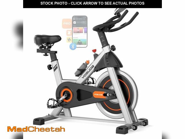 Lot 74-13931419 - YOSUDA Exercise Bike, Brake Pad Stationary Bike for Home with Exclusive App, Magnetic Indoor Cycling...