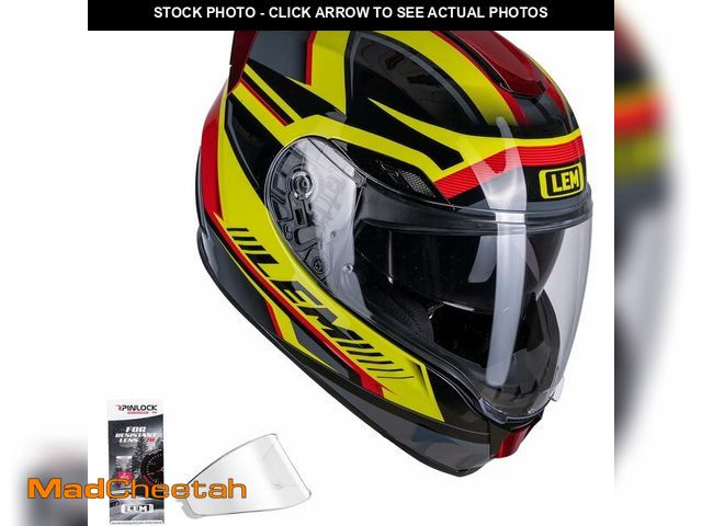 Lot 74-14598641 - LEM Motorcycle Helmets Full Face, Helmets for Men DOT Certified, PINLOCK &amp; DVS Dual Vision, Moto...