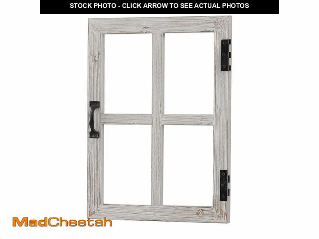Lot 74-14431813 - Sintosin Small Rustic Window Frame Wall Decor 12 X 16 Inch, Washed White - UNUSED