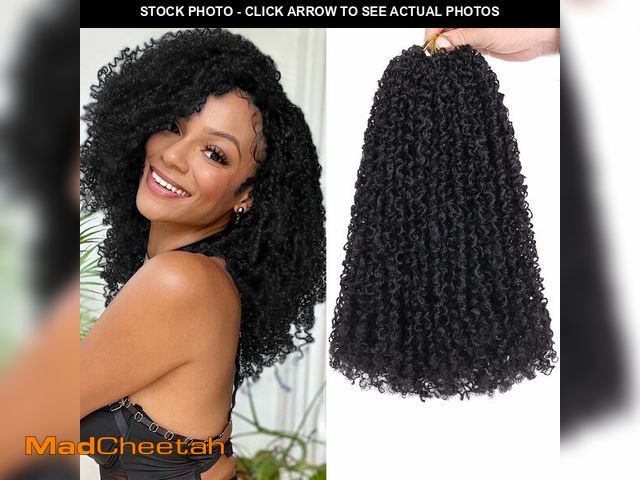 Lot 74-14046454 - COOKOO 12 Inch 8 Bundles/Lot Pre Twisted Yanky Twist Crochet Hair with Curls Natural Black Pre Loope...