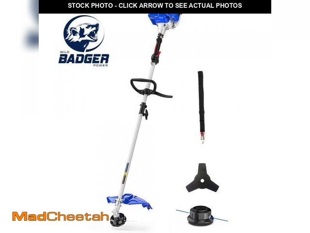 Lot 74-12365677 - WILD BADGER POWER 26cc Weed Wacker Gas 3 in. 1 String Trimmer/Edger 17 in. with 10 in. Brush Cutter,...