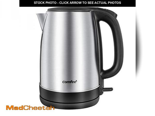 Lot 74-12365848 - COMFEE' 1.7L Stainless Steel Electric Tea Kettle, BPA-Free Hot Water Kettle Electric with LED Light,...