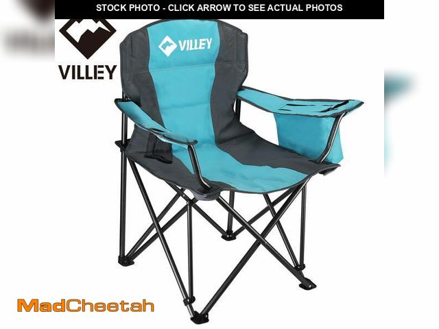 Lot 74-12766604 - (SEE OUR PHOTOS FOR COLOR) VILLEY Oversized Camping Chair Folding Camp Chair Portable Outdoor Chairs...