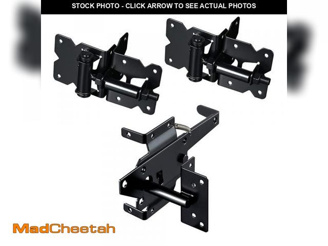 Lot 74-11556676 - skysen Stainless Steel Self Closing Vinyl Fence Single Gate Hinge and Latch Hardware Kit -2 Hinges a...