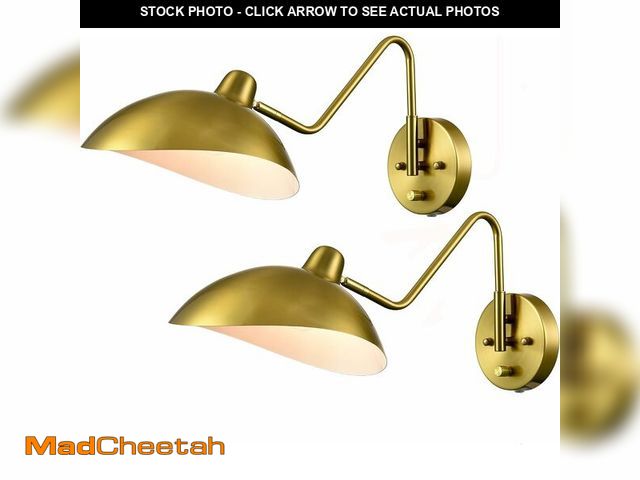 Lot 74-13836263 - SHAWNKEY Plug-in Wall Sconce Gold Swing Arm Wall Sconce Brass Wall Lamp with on/Off Switch for Bedro...