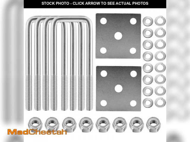 Lot 74-12308671 - KATUNA Stainless Steel Square U Bolt Kit for Boat Trailer Axle Leaf Springs, for 2x3 Axle - 6 5/16" ...
