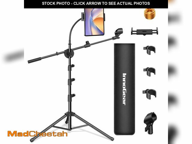 Lot 74-13521910 - InnoGear Mic Stand 6 in 1 Microphone Stand Floor with Tablet Phone Holder Height Adjustable from 30"...