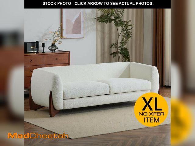 Lot 74-12787501 - CHRISTOPHER KNIGHT HOME Nisant Modern Upholstered Boucle Sofa, Birch Wood Frame, Beige Plus Brown - ...