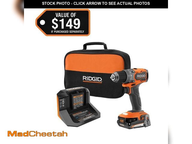 Lot 74-12770733 - RIDGID 18V SubCompact Brushless Cordless Drill/Driver Kit with 2 Ah Battery and Charger - UNUSED