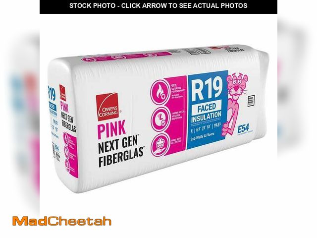 Lot 74-12851513 - Owens Corning R-19 Faced Fiberglass Insulation Batt 23 in. x 93 in. (1 Bag) - UNUSED