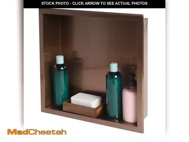 Lot 74-12827319 - *DIRTY* ALFI BRAND 16 in. W x 16 in. H x 4 in. D Stainless Steel Shower Niche in Brushed Copper PVD ...