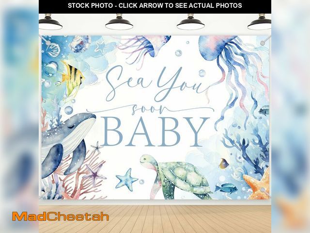 Lot 74-14427486 - Hzbcxs Sea You Soon Baby Backdrop Sea You Soon Baby Shower Decorations Ocean Baby Shower Gender Reve...