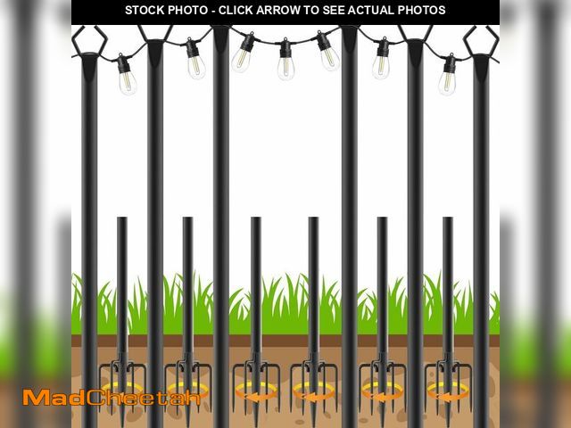 Lot 74-13987646 - AHRLHR 6 Pack String Light Poles, Outdoor String Light Pole 10 ft Forked Metal Light Pole with Adjus...