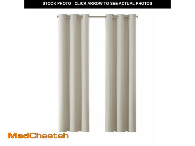 Lot 74-12556532 - Eclipse Corte Solid Blackout Curtain, Panel Pair, Vanilla, 37" W x 84" L - UNUSED
