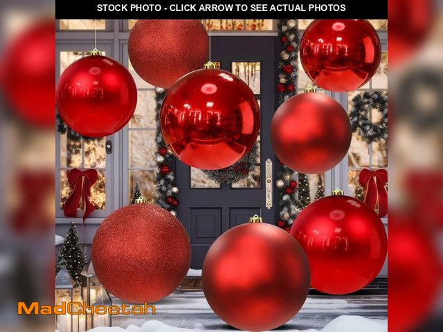 Lot 74-13710519 - Silipull 8 Pack 8'' 6'' Extra Large Christmas Ornament Balls for Tree Decoration, Giant Oversized Gl...