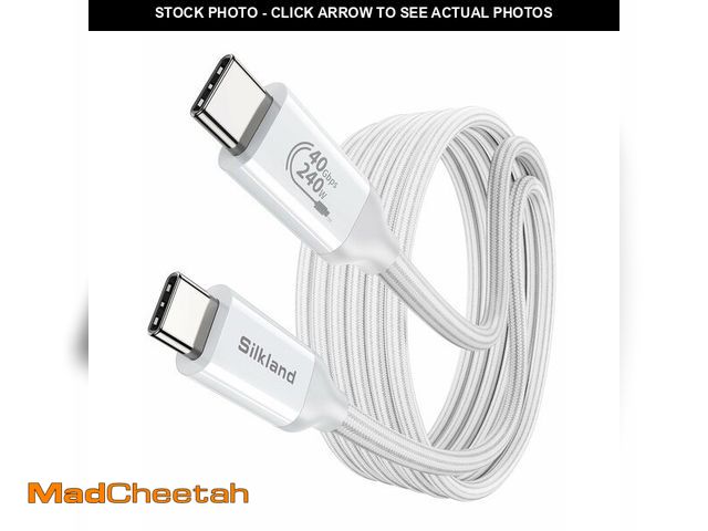 Lot 74-12705730 - Silkland USB 4 Cable for Thunderbolt 4 [6.6FT/2M], 40Gbps Data Sync, 8K/5K@60Hz, 240W Fast Charging,...