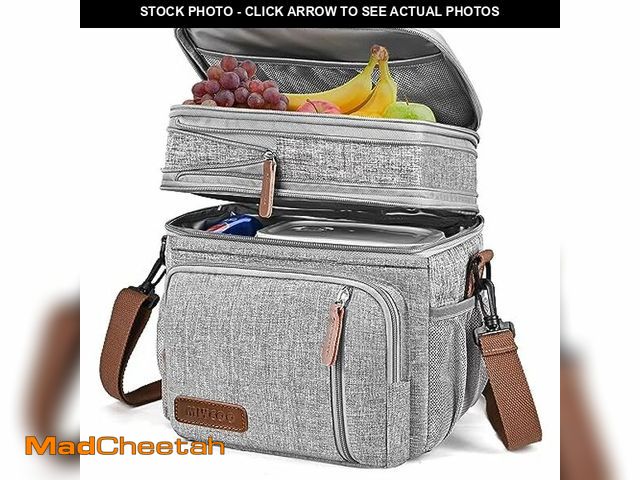 Lot 74-10904256 - MIYCOO Lunch Bag for Women Men Double Deck Lunch Box - Leakproof Insulated Soft Large Adult Lunch Co...