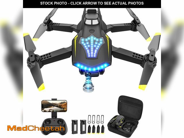 Lot 74-12700758 - Flymevac Drone with Camera, Dual 720HD, Drone for Kids with Cool Lights, Cestures Control, Vertical ...