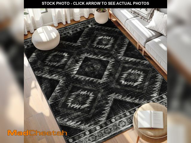 Lot 74-14145238 - BESTSWEETIE Area Rug 5x7 Rug Machine Washable Non-Slip Low Pile Print Pattern Western Rug for Living...