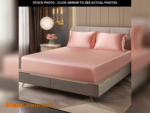 Lot 74-13566763 - BEDELITE Satin Fitted Sheet and Pillowcases Set, Luxury Soft Similar to Silk Bottom Bedsheet with El...