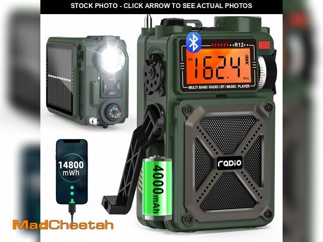 Lot 74-12972694 - Greadio Portable Shortwave Radios with NOAA Weather Radio, 14800mWh Digital Radio AM FM with Bluetoo...