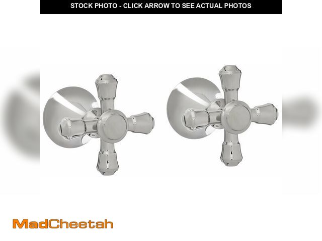 Lot 74-12601934 - Delta Faucet Cassidy Metal Cross Bathtub Handle Set - H695PN - Classic Bathroom Fixture Set - Compat...