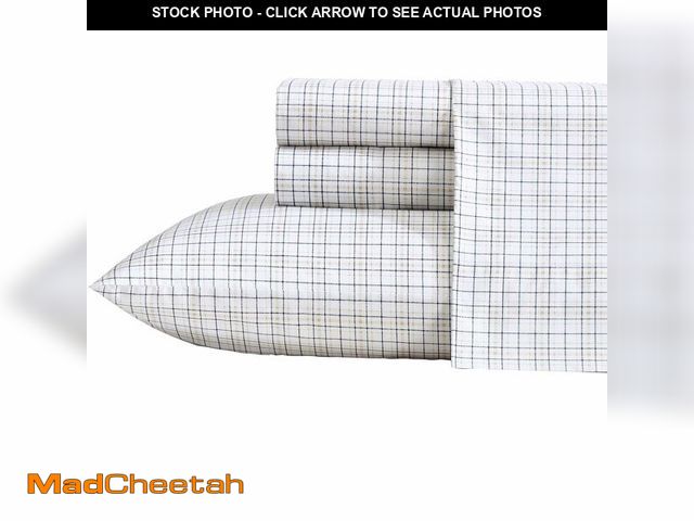 Lot 74-12605811 - Nautica - King Sheets, Premium Cotton Percale Bedding Set, Plaid Home Decor, Oeko-Tex Certified (Mal...