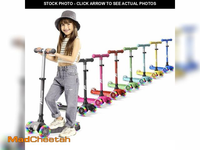 Lot 74-12695717 - Lifemaster Mini 3-Wheel Kids Scooter with Multi-Color Wheel Lights - 4-Height Adjustable Handlebar, ...