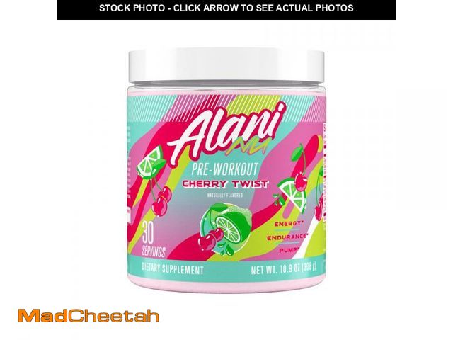 Lot 74-12354751 - Alani Nu Pre Workout Powder Cherry Twist, Amino Energy Boost, Endurance Supplement, Sugar Free, 200m...