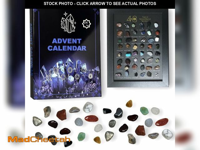 Lot 74-12971001 - Crystal Christmas Advent Calendar With Wood Collection Frame 2025, 24 Days Gemstones &amp; Minerals ...