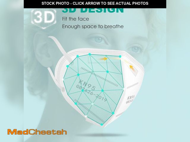 Lot 74-14079913 - LEMENT KN95 Face Masks,100 Pack Breathable Cup Dust Disposable Masks For Adults,White - UNUSED