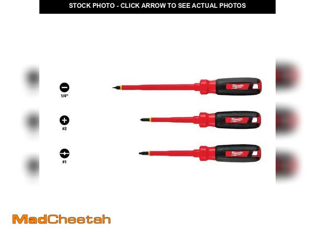Lot 74-14468179 - Milwaukee 1000-Volt Insulated Screwdriver Set (3-Piece) - UNUSED