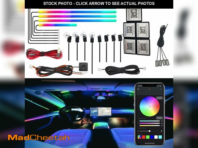 Lot 74-13568410 - Dreamcolor Acrylic Interior Car LED Strip Light, RGB 18 in 1 Fiber Optic Ambient Lighting Kits, 16 M...