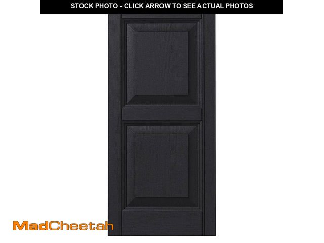 Lot 74-12892474 - Ply Gem 15 in. x 43 in. Raised Panel Polypropylene Shutters Pair in Black - UNUSED