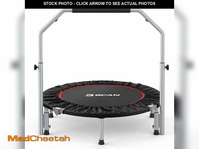 Lot 74-13818043 - BCAN 40" Foldable Trampoline, Fitness Rebounder with Adjustable Foam Handle, Exercise Trampoline for...