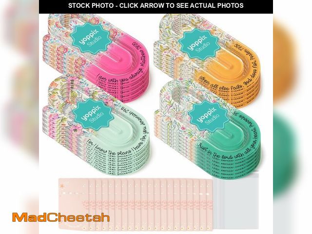 Lot 74-14215596 - YOPPIX 20 Set Jumbo Faith Acrylic Paper Clips with 20 Pcs Back Card, Inspirational Scripture Papercl...