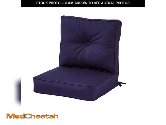 Lot 74-14467896 - Greendale Home Fashions Sunbrella Canvas Navy 24 in. x 24 in. 2-Piece Deep Seating Outdoor Lounge Ch...